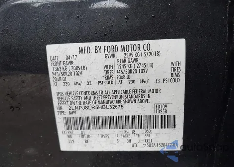 2017 Lincoln Mkx Reserve из США, поврежденный, VIN 2LMPJ8LR5HBL32675